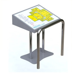 Стойка горизонтальная с поручнем для тактильной мнемосхемы 630х800 мм