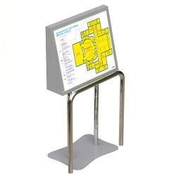 Стойка вертикальная с поручнем для тактильной мнемосхемы 630х800 мм