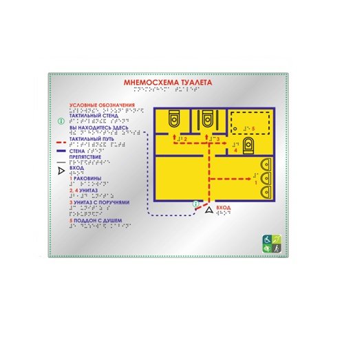 Тактильная мнемосхема на металлизированном пластике 321х411 мм